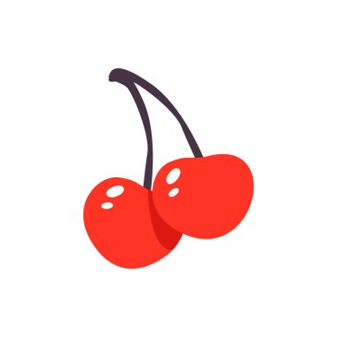 Vector Cherry illüstrasyonu. Beyaz bir arkaplanda izole edilmiş.