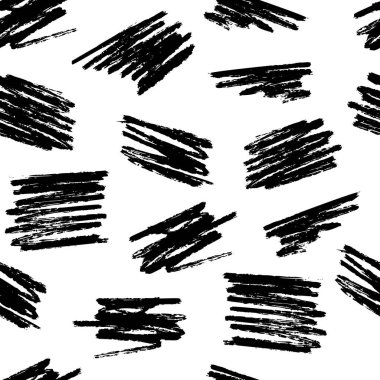 Kusursuz soyut el çizimi fırça darbesi grunge desen dokusunu şekillendirir. Basit modern geometrik semboller vektör el çizimi hipster tarzı desen