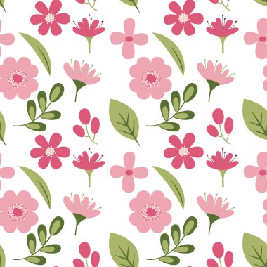 Yaz ortası çimenliği kusursuz desen. Moda için arka plan, duvar kağıtları, baskı. Tarlada farklı çiçekler var. Özgürlük stili Millefleur 'lar. Modaya uygun çiçek tasarımı