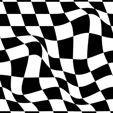 Eğimli yüzey desenli vektör kontrollü arkaplan. Siyah beyaz dama.