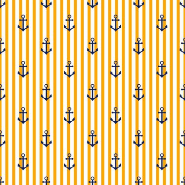 Sarı, deniz seviyesinde, pürüzsüz desen. Yat stili tasarım. Klasik dekoratif arka plan. Parmak izi, ambalaj kağıdı, kumaşlar, el ilanları, afişler, afişler ve pankartlar için şablon. Vektör illüstrasyonu.