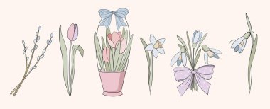 Bahar Çiçeği Kar Damlaları Çiçekli El Çiçek Pastası Dekorasyonu.