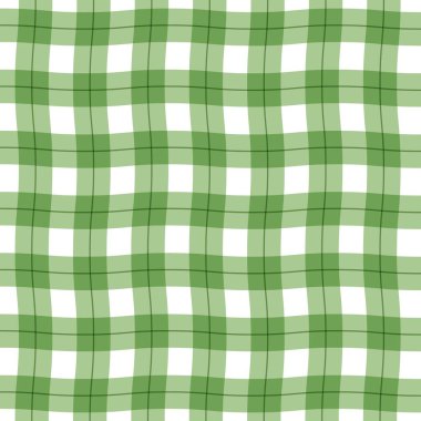 Gingham ya da Vichy Ekose desenli. Masa üstü, piknik battaniyesi, sepet peçete, gömlek ya da mendil için tekstil baskısı. Pamuk, keten ya da fanila tasarımı. Vektör İşaretli Geometrik Düz Çizim.