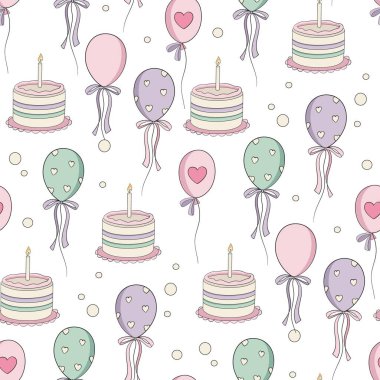 Renkli balonlu kusursuz doğum günü şablonu. Parti etkinliği geçmişi. Coquette biçiminde doğum günü arkaplanı.