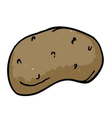 Doğal Şekil ve Benekler Vektör İllüstrasyonlu Rustik Patates Resimleri.