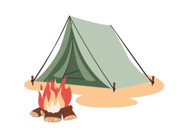 Kamp çadırı, kamp ateşi resimli, turist kampı macera çadırı..