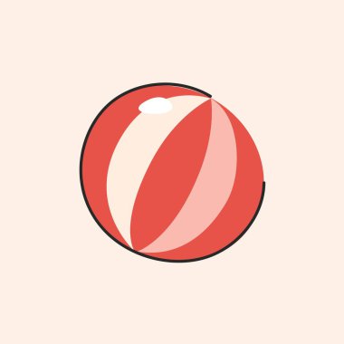 Plaj oyuncak topu tasarımı Eğlence etkinliği Neşe Rubber Oyuncak Topu Vektör Çizimi.