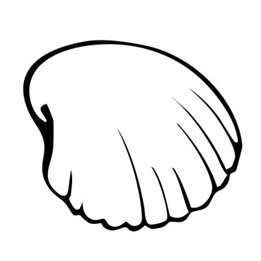 El çizimi Deniz Kabuğu Taslak Vektör İllüstrasyonu