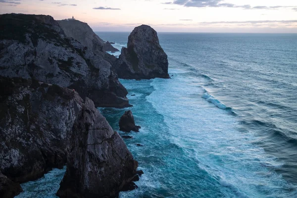 View Cliffs Ocean Surf Portuguese Atlantic Coast Cabo Roca Portugal — Stock Photo, Image