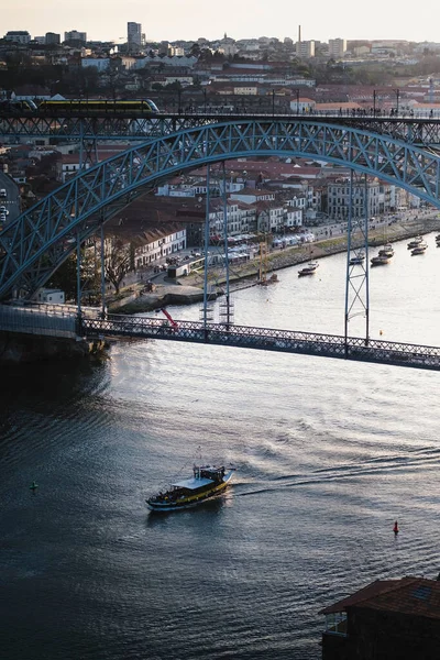 Most Dom Luis Przez Rzekę Douro Porto Portugalia — Zdjęcie stockowe