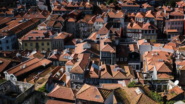 Portekiz Eski Porto Nun Merkezinin Çatısından Bir Manzara — Stok fotoğraf