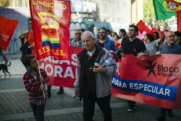 Porto Portugal Abr 2023 Celebración Del Aniversario Revolución Los Claveles — Foto de Stock
