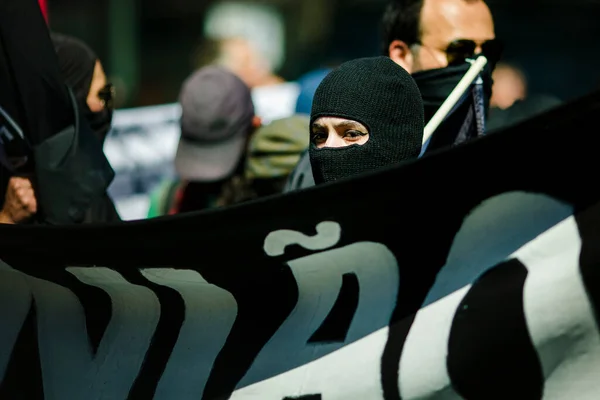 Porto Portugal Mei 2023 Anarchistische Partij Tijdens Viering Van Meidag — Stockfoto