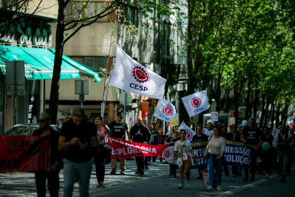 Porto Portugalia Maja 2023 Podczas Obchodów Dnia Majowego Historycznym Centrum — Zdjęcie stockowe