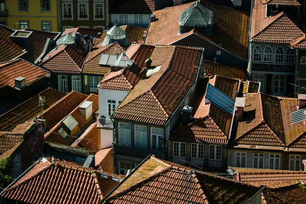 Bovenaanzicht Daken Het Historische Centrum Van Porto Portugal — Stockfoto