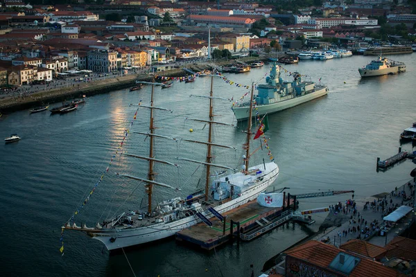 Porto Portugal Maio 2023 Navio Treinamento Sagres Está Porto Para — Fotografia de Stock