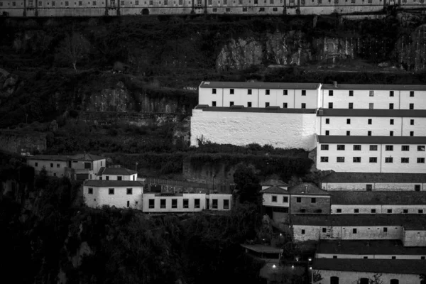 Gebäude Ufer Des Douro Vila Nova Gaia Porto Portugal Schwarz — Stockfoto