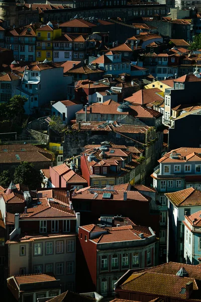 Górny Widok Dachy Centrum Porto Portugalia — Zdjęcie stockowe