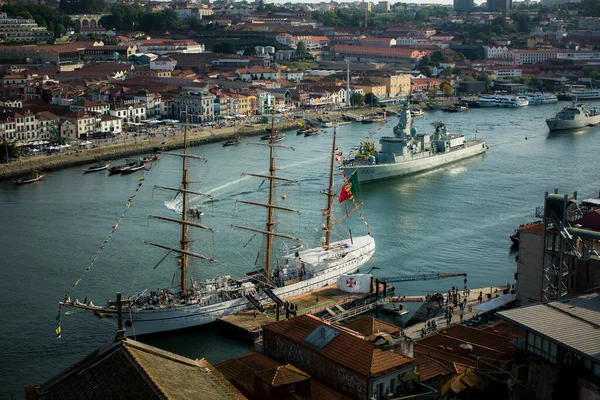 Porto Portugalia Maj 2023 Statek Szkoleniowy Sagres Jest Porto Okazji — Zdjęcie stockowe