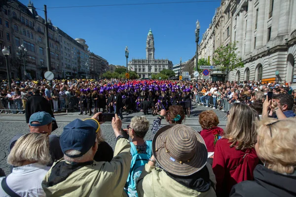 Porto Portugal Mai 2023 Portos Queima Das Fitas Parade Jährliche — Stockfoto