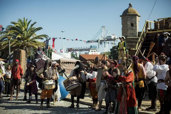 ポルト ポルトガル 2023年7月7日 毎年恒例のパイレーツ パルメイラ祭りの間にMatosinhos城に1638年に建てられました 歴史文化遺産を保存するために市町村が保有する — ストック写真