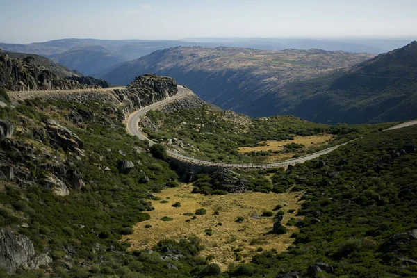 Kręta Droga Węzłowa Górach Serra Estrela Lub Star Mountain Range — Zdjęcie stockowe