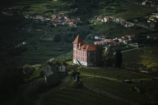 Blick Auf Ein Portugiesisches Dorf Mit Weinbergen Den Hügeln Des — Stockfoto