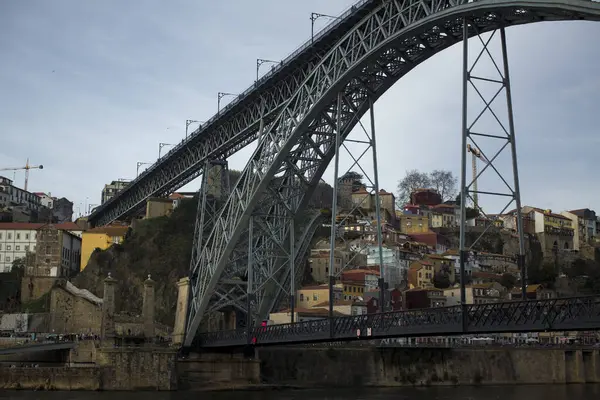 Рібейра Залізний Міст Дому Луїса Порту Португалія Стокове Зображення