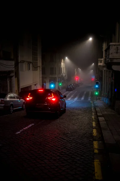 夜深人静的波尔图老中心的一条街道 葡萄牙 免版税图库照片