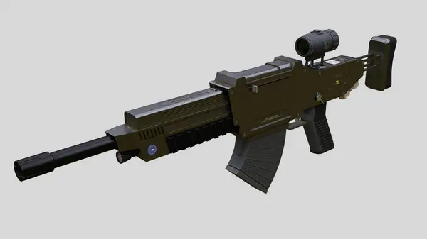 Karabina Tüfeği Görünüm Dijital Olarak Hazırlanmış Bilim Kurgu Illüstrasyonu — Stok fotoğraf