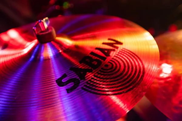 stock image Lviv, Ukraine - November 2, 2022: Sabian cymbals on concert stage