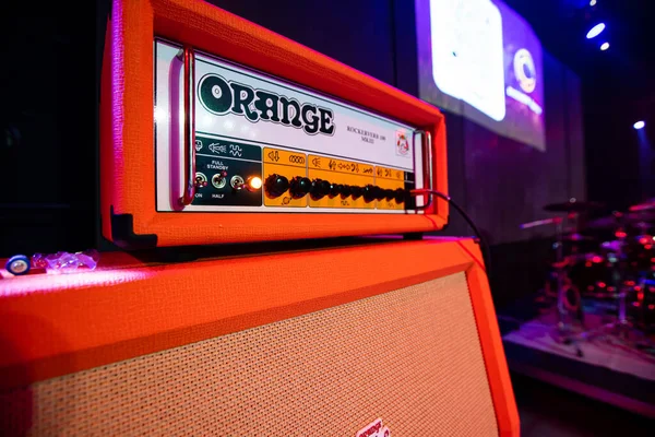 Lviv Ukraine November 2022 Guitar Speaker Cabinets Orange Amp Concert — Stock Photo, Image