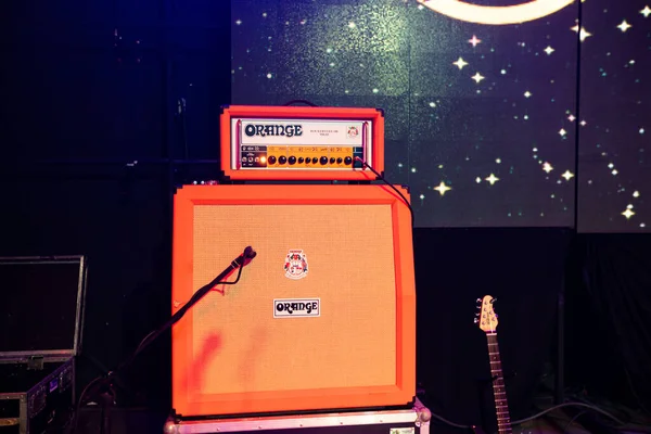 Lviv Ukraine November 2022 Guitar Speaker Cabinets Orange Amp Concert — Stock Photo, Image