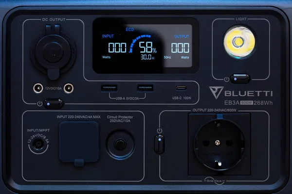 Munich Germany January 2023 Closeup Bluetti Eb3A Portable Power Station — Fotografia de Stock
