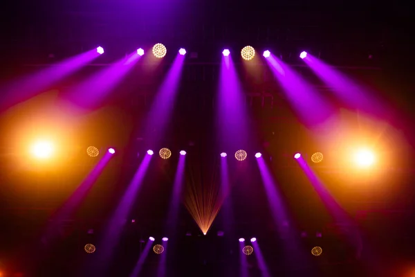 Colorful concert lights on empty stage for design purpose