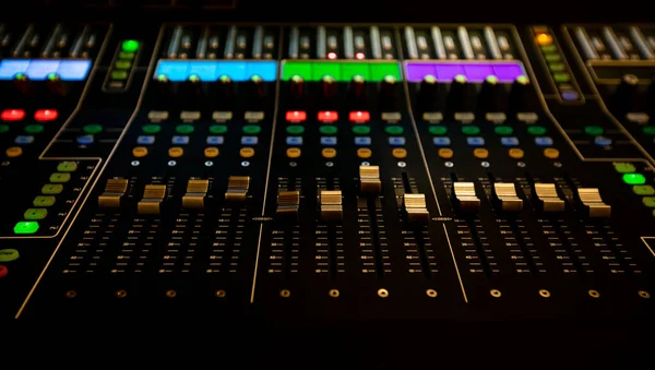 Closeup of sound control panel for design purpose