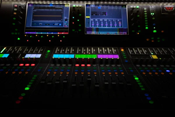 Closeup of sound control panel for design purpose
