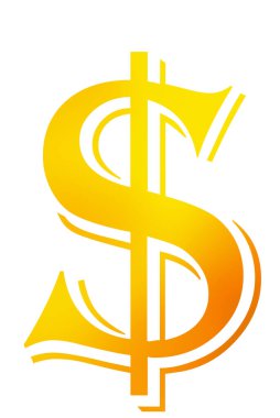 golden dollar sign  on white background for design purpose