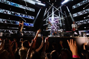 Lviv, Ukraine - August 14, 2021: Ukrainian Song Project 2021. Bez Obmezhen (Without Limits) band.