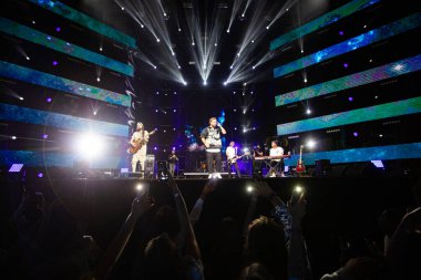 Lviv, Ukraine - August 14, 2021: Ukrainian Song Project 2021. Bez Obmezhen (Without Limits) band.