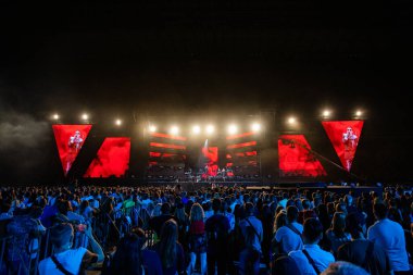 Lviv, Ukraine - August 14, 2021: Ukrainian Song Project 2021. Ukrainian singer Melovin