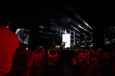 Lviv, Ukraine - August 14, 2021: Ukrainian Song Project 2021. Ukrainian singer Melovin