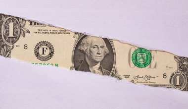 Tasarım amaçlı yırtık kağıt delikte 1 ABD Doları banknot