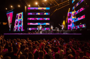 Lviv, Ukrayna - 14 Ağustos 2021: Ukrayna Şarkı Projesi 2021. Ukraynalı grup Vopli Vidopliassova (VV)