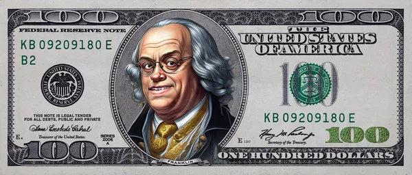 Старі Кольорові Банкноти 100 Доларів Дизайну — стокове фото