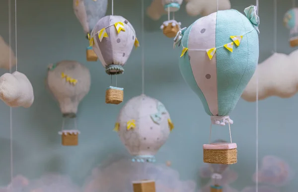 Palloncini Aria Fatti Mano Nuvole Decorazione Camera Dei Bambini — Foto Stock
