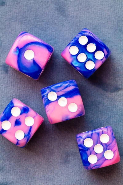 stock image Blue and pink marble dices  as gambling concept for design purpose