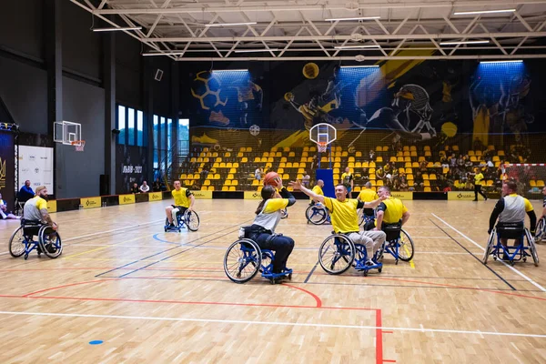 stock image Lviv, Ukraine - May 29, 2023: Invictus Games Ukraine 2023 in Lviv. Wheelchair basketball match