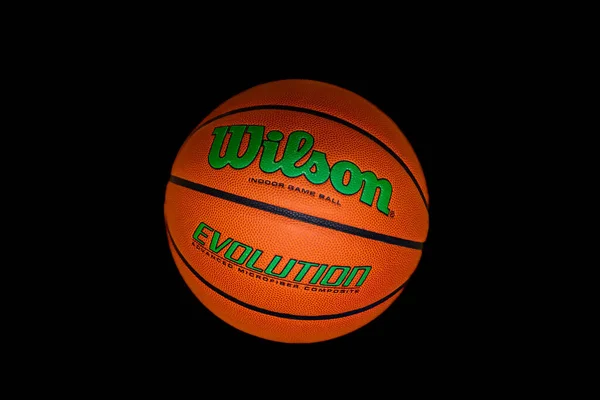 Lviv Ukrayna Nisan 2023 Wilson Evolution Indoor Game Basketball Court — Stok fotoğraf