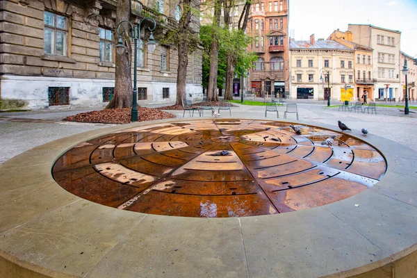 stock image Lviv, Ukraine - May 6, 2023: The fountain dedicated to the Hero of Ukraine Dmytro 